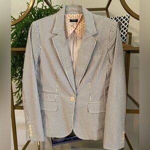 J.Crew striped navy/cream blazer size 8 quality used condition